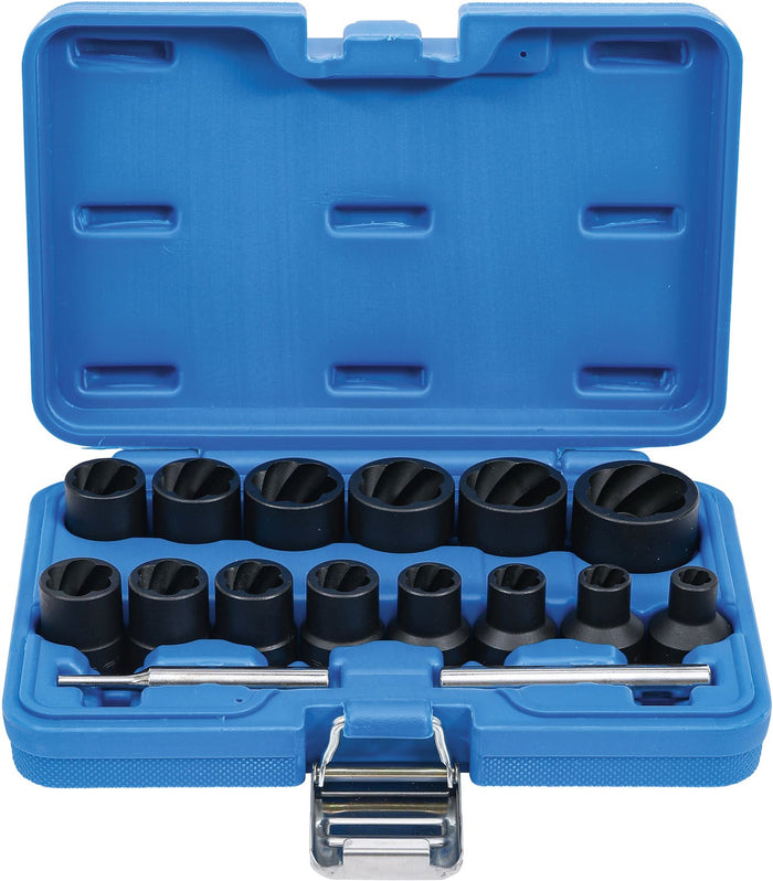 BGS5269 Set bussole (a spirale) estrattore di viti BGS 12,5 mm (1/2") drive 8 - 27 mm 16 pz.