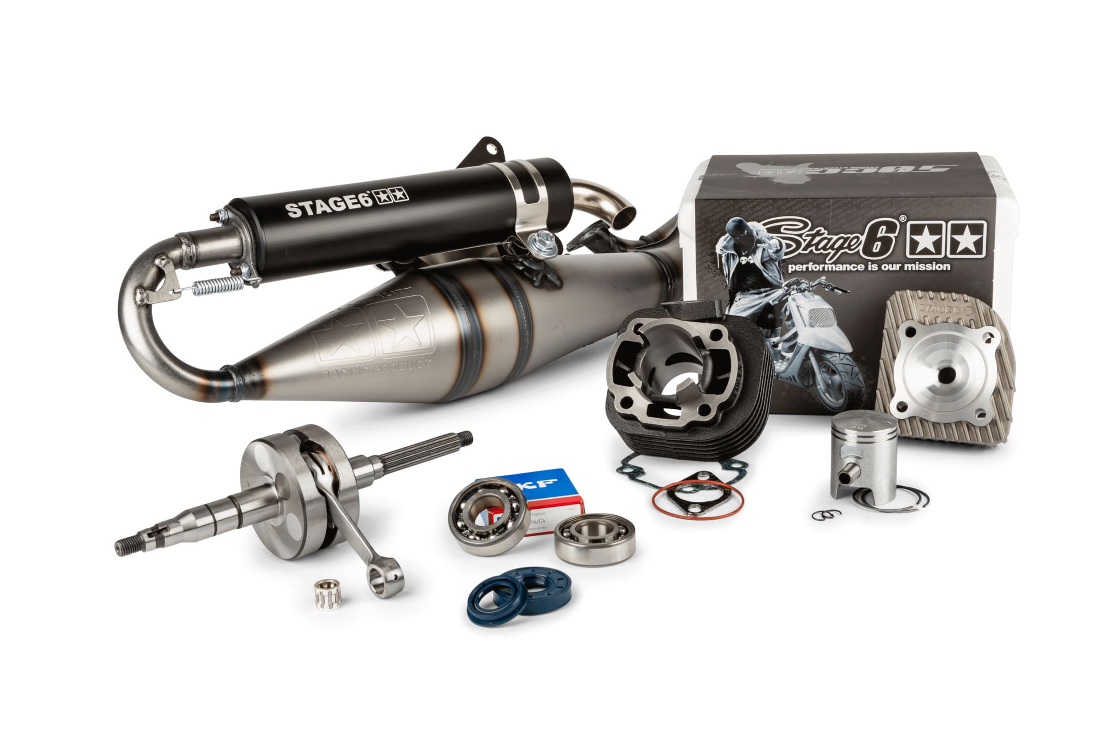 S6-7116610/PACK2 Kit motore Stage6 Streetrace ghisa 50cc Minarelli orizzontale AC