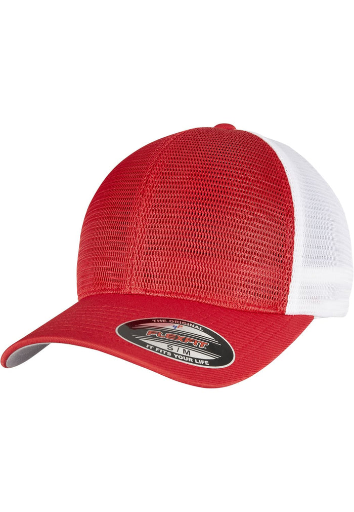 FF-360T-01546-0053 Cappellino Flexfit 360 Omnimesh 2-Tone rosso/bianco S/M