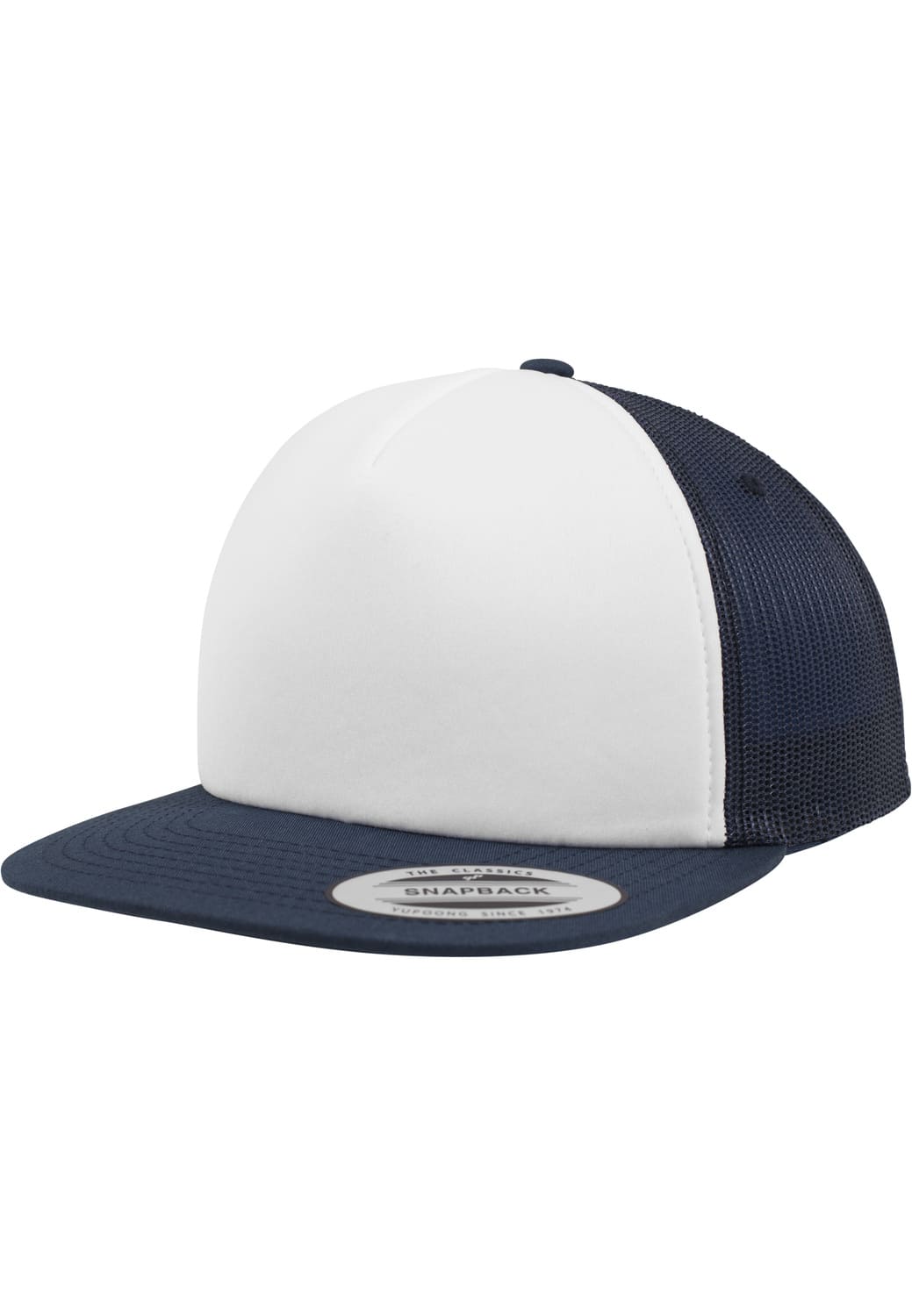 FF-6005FW-00496-0050 Foam Flexfit Trucker Hat with White Front Navy/White/Navy