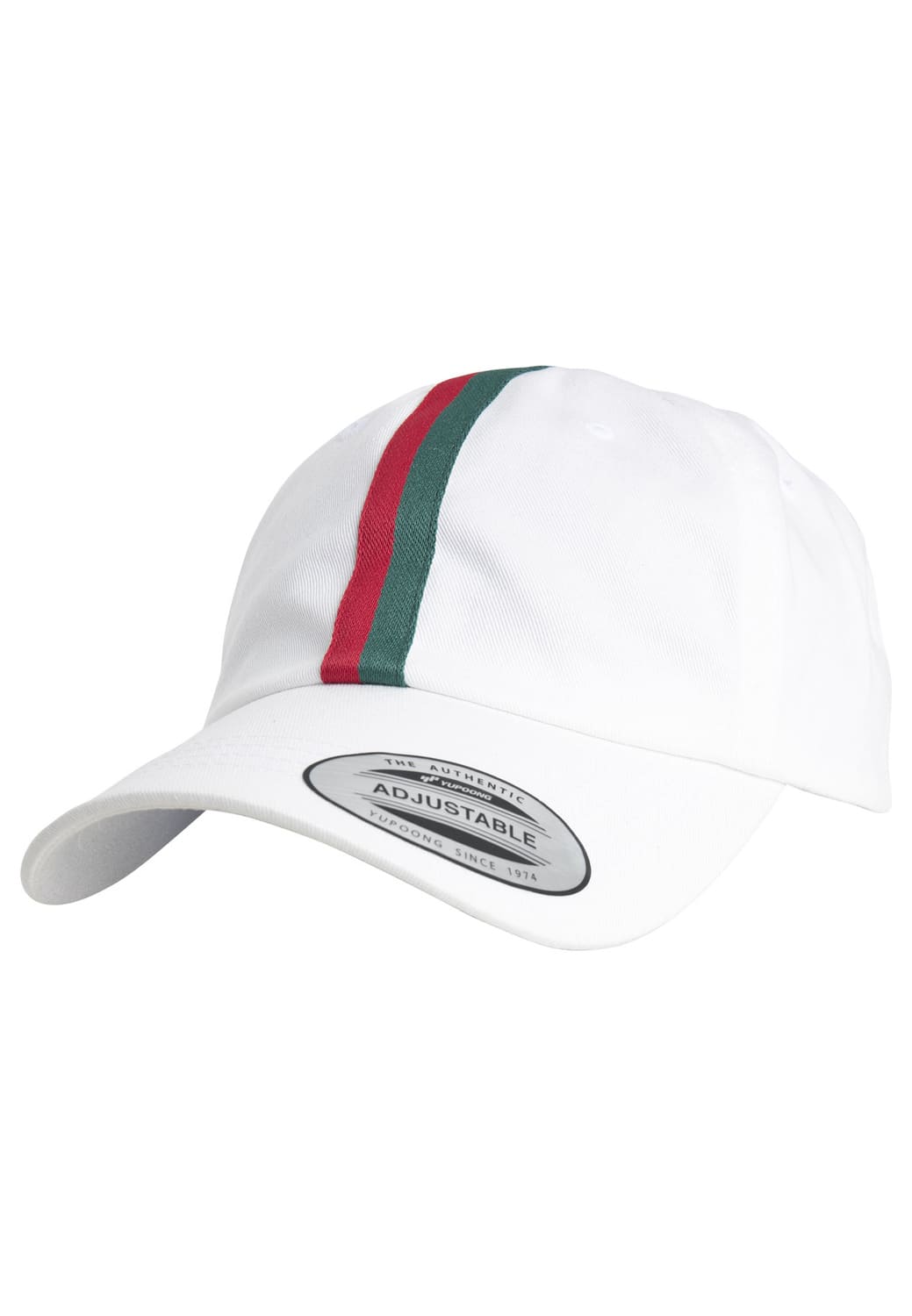 FF-6245DS-01286-0050 Cappellino Dad Hat Stripe Flexfit bianco/rosso fuoco/verde