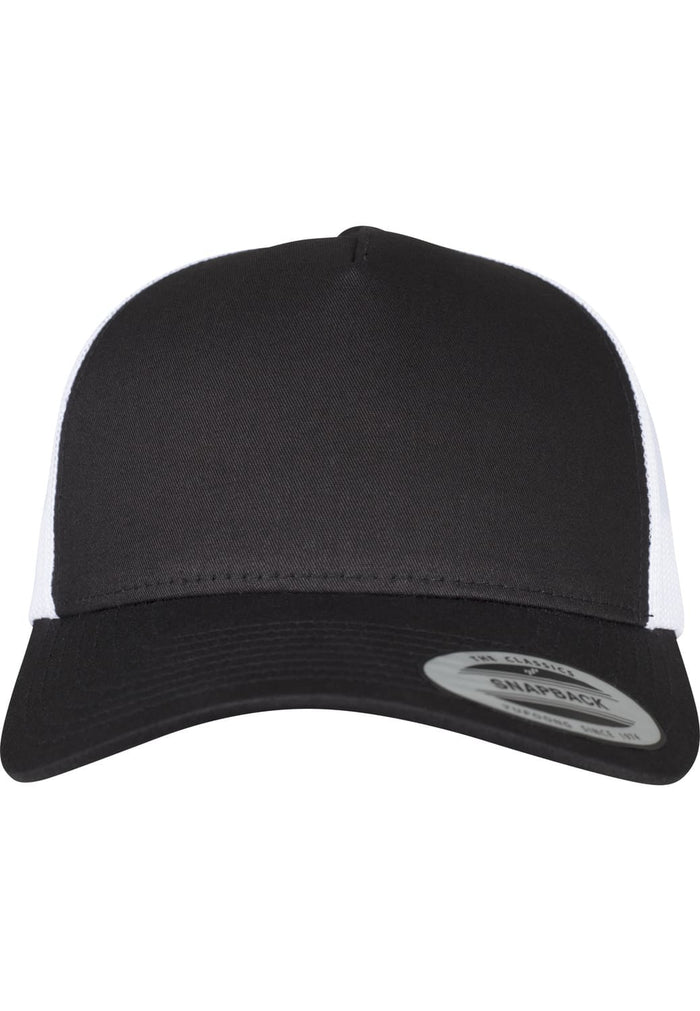 FF-6506T-00050-0050 Cappellino trucker 5-Panel Retro 2-Tone Flexfit nero/bianco