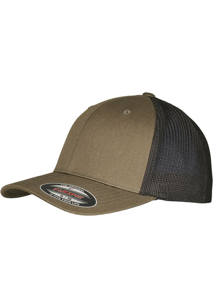 FF-6511RM-00868-0053 Cappellino trucker Recycled Mesh Flexfit oliva/nero S/M