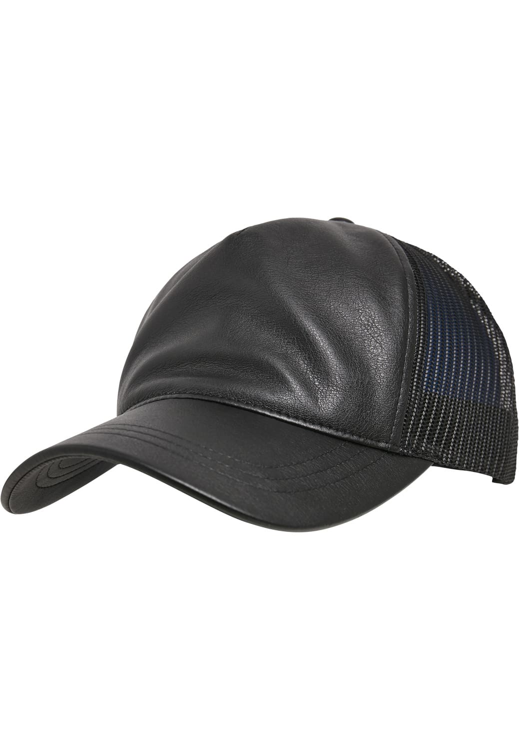 FF-6606LT-00825-0050 Leather Flexfit Trucker Cap Black/Black