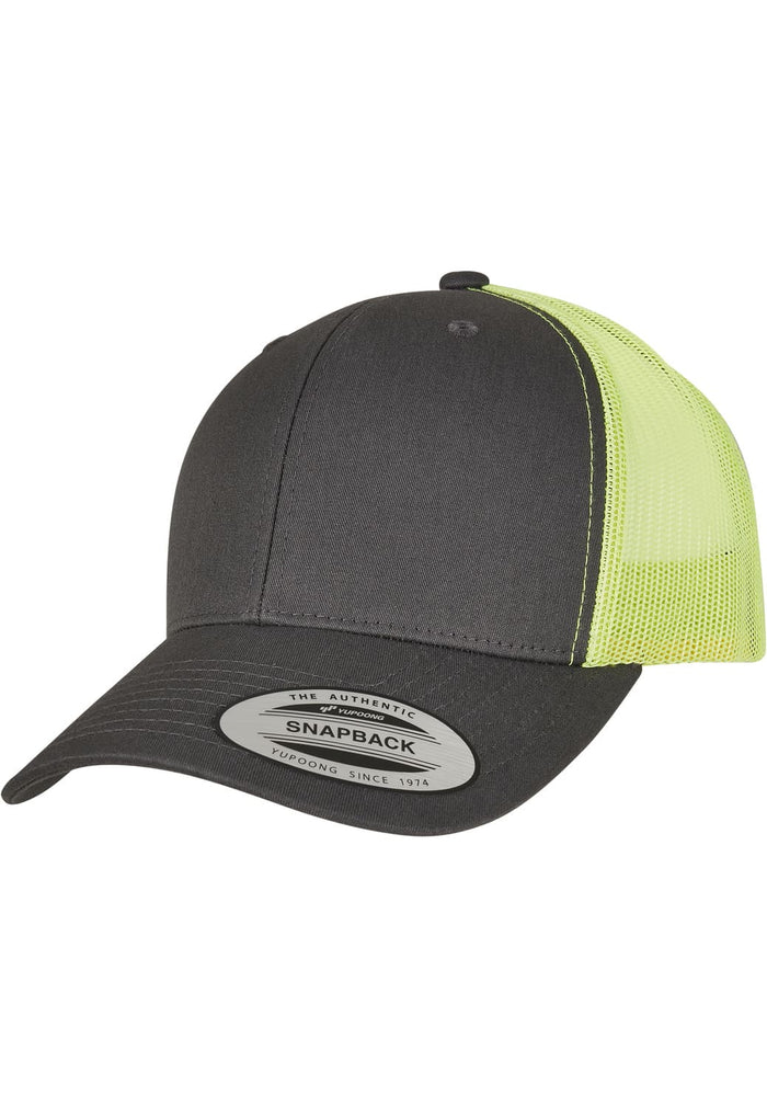 FF-6606T-02881-0050 Cappellino trucker Retro Flexfit 2-Tone charcoal/ neon verde