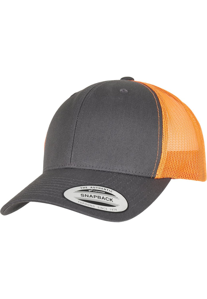 FF-6606T-02970-0050 Cappellino trucker Retro Flexfit 2-Tone charcoal/neon arancione