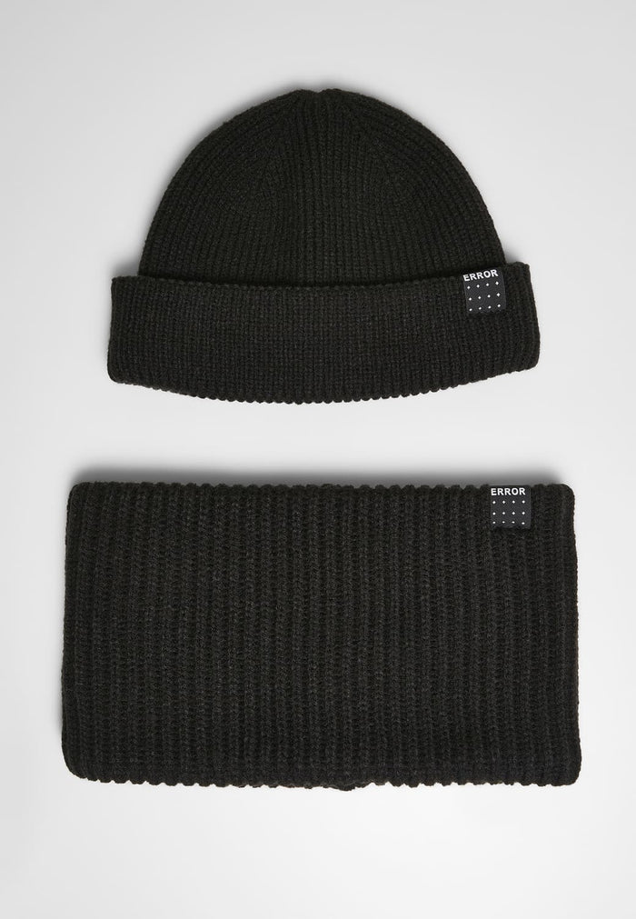 MT2129-00007-0050 Knit Set beanie + scaldacollo Error nero