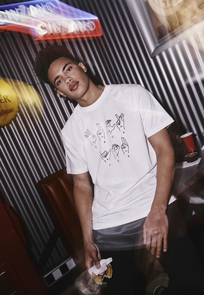 MT1097-00220-0060 T-shirt FU Sign Language bianco XXL