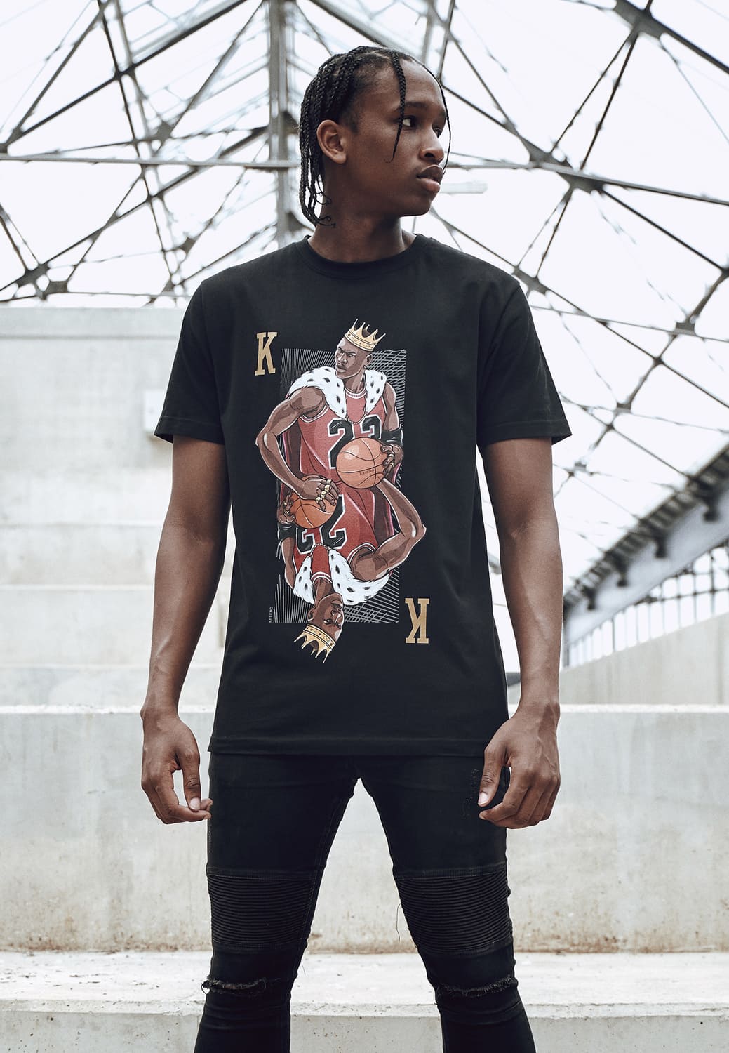 MT1181-00007-0060 King Mike black XXL t-shirt