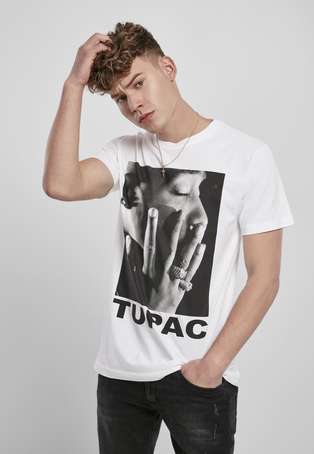 MT1323-00220-0060 T-shirt Tupac Profile bianco XXL