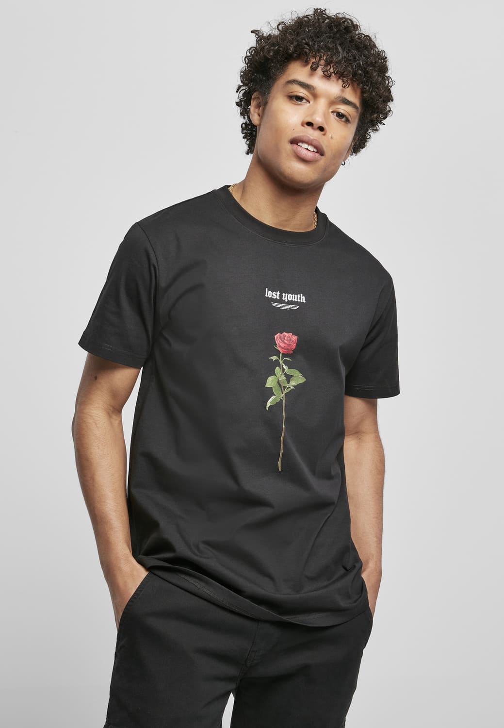 MT1582-00007-0060 Lost Youth T-shirt pink black XXL