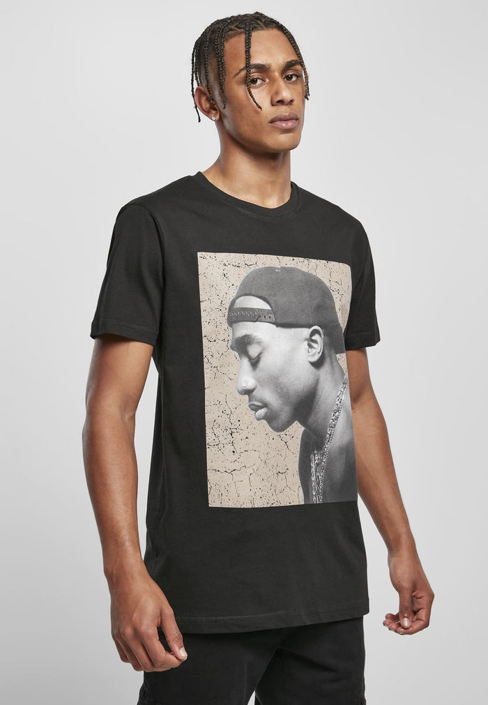 MT1686-00007-0060 T-shirt Tupac Cracked Backround nero XXL