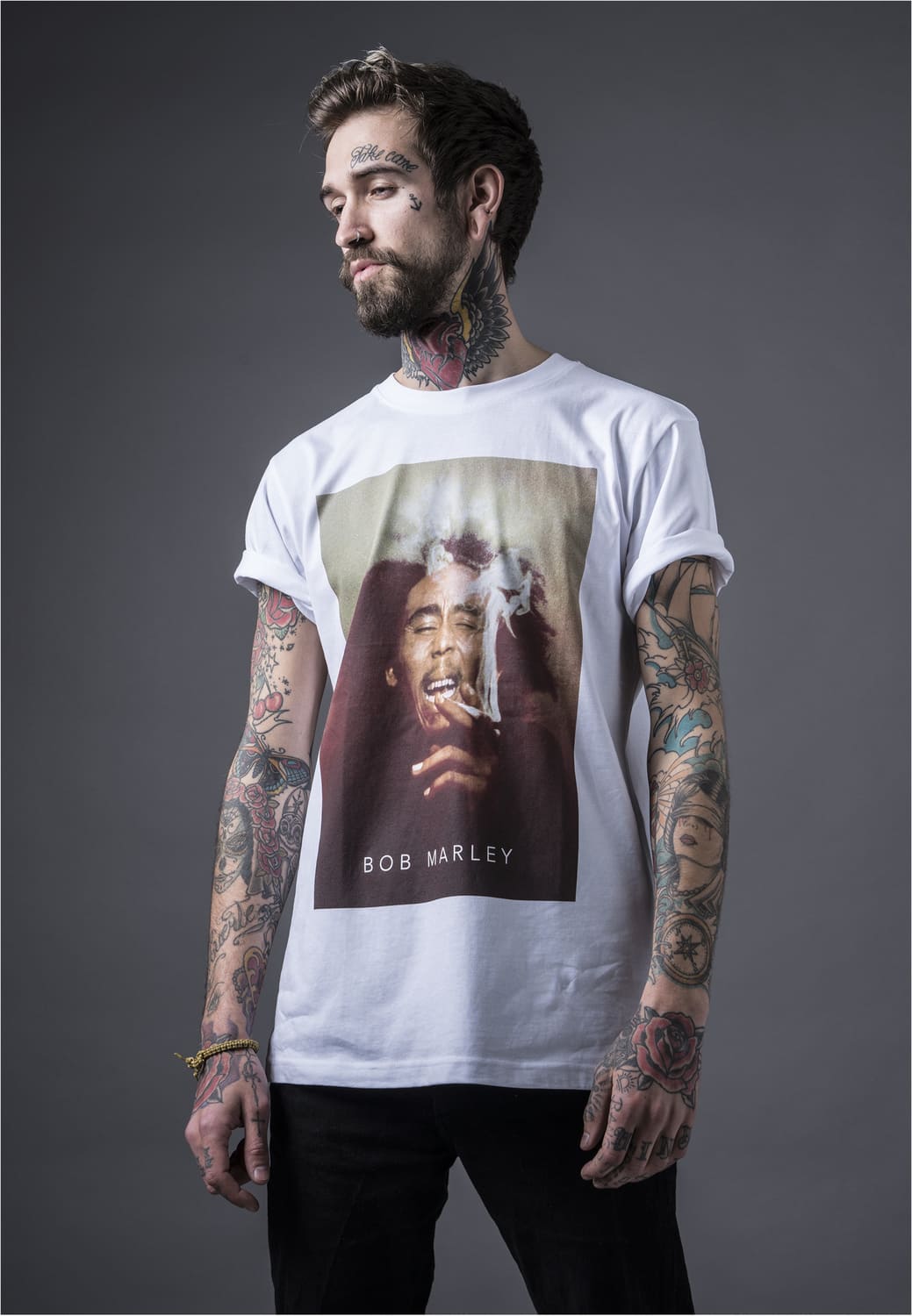 MT355-00220-0060 T-shirt Bob Marley Smoke bianco XXL