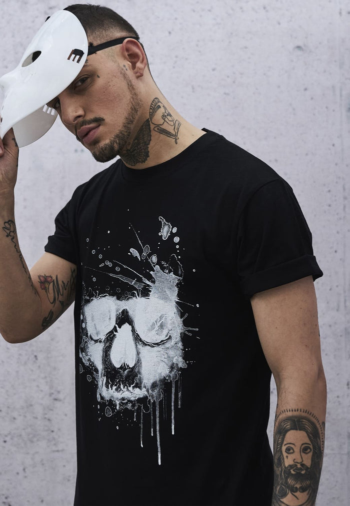 MT620-00007-0060 T-shirt Waterpaint Skull nero XXL