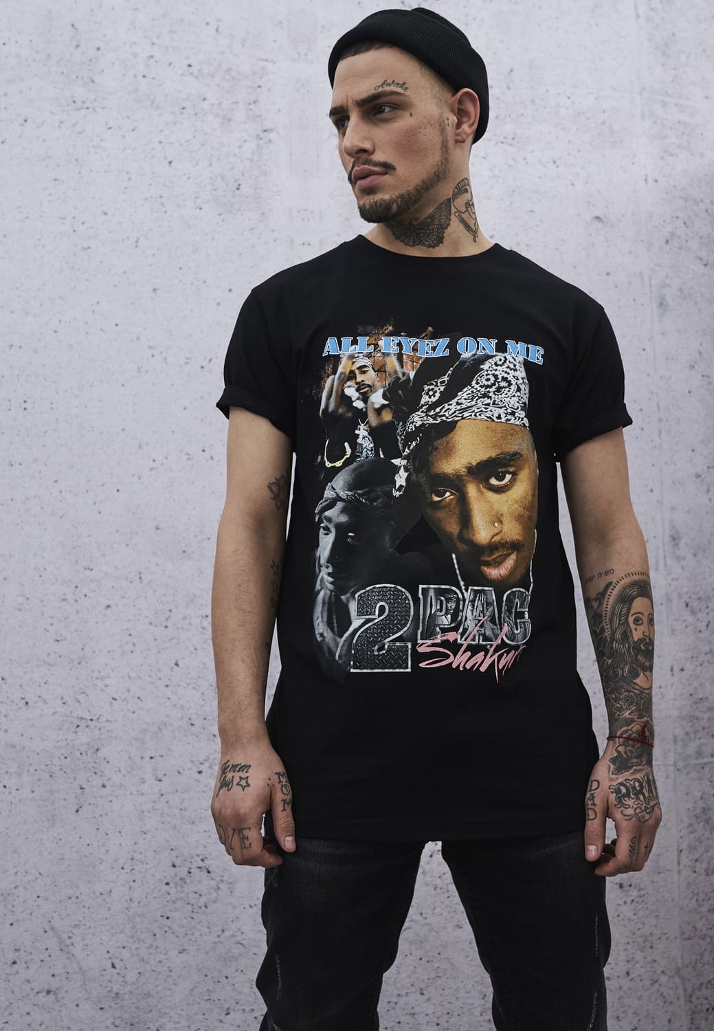 MT621-00007-0060 Tupac Retro T-shirt black XXL