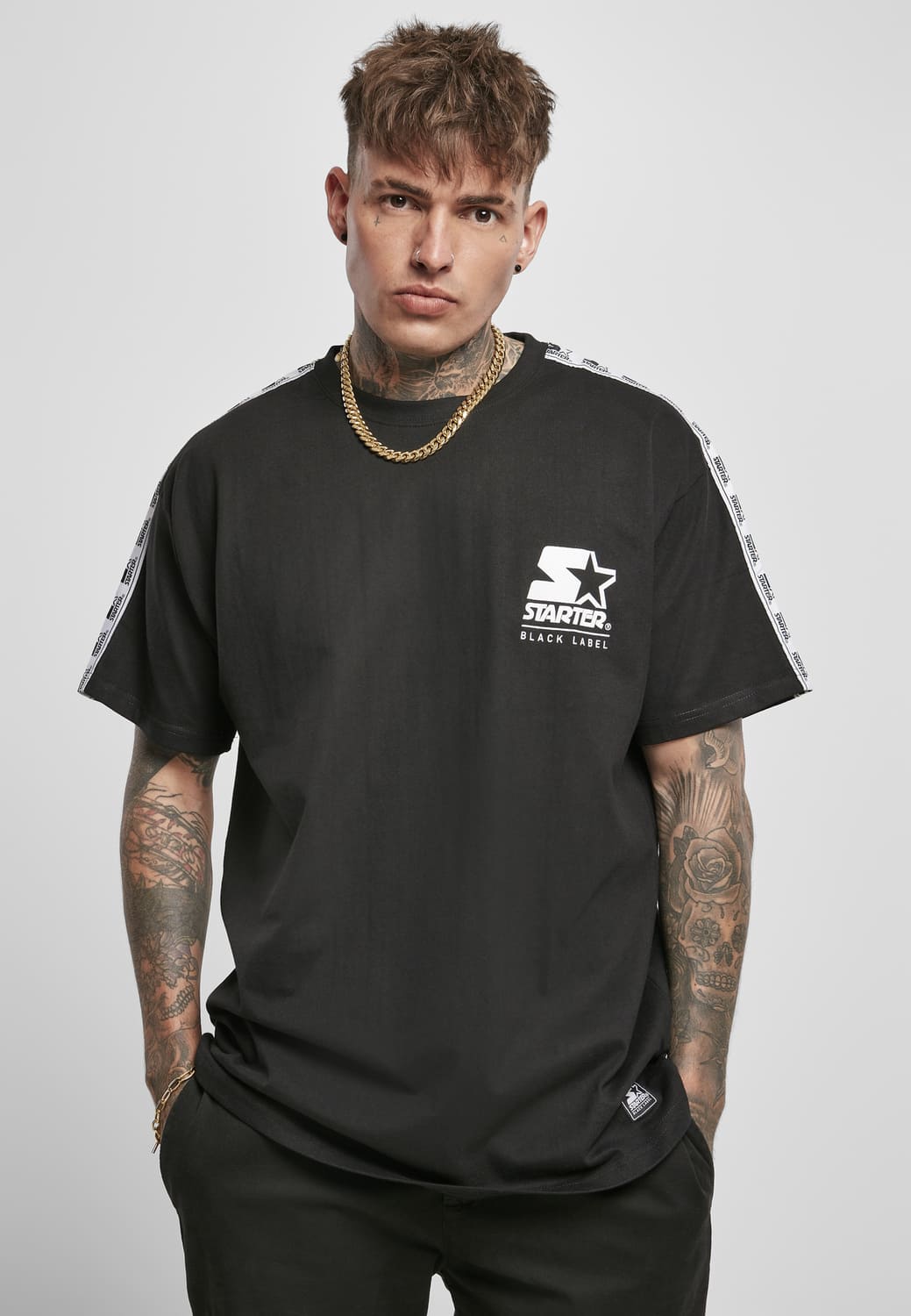 ST020-00007-0060 Logo Taped Starter T-shirt black XXL