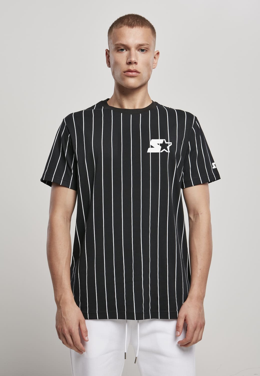 ST082-00007-0060 Pinstripe Jersey T-shirt black XXL