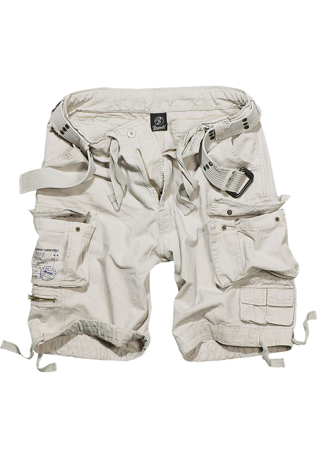 BD2001-00220-0231 Savage Vintage Brandit Cargo Shorts White 7XL
