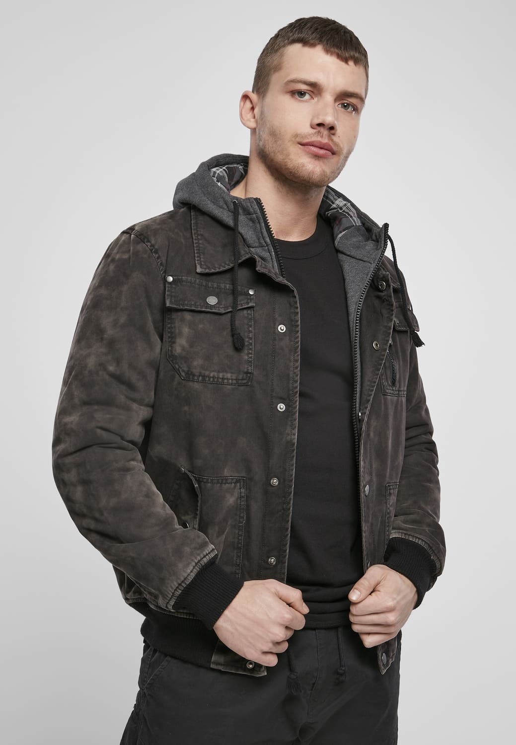 BD3139-00007-0060 Brandit Dayton Winter Jacket with Hood Black XXL