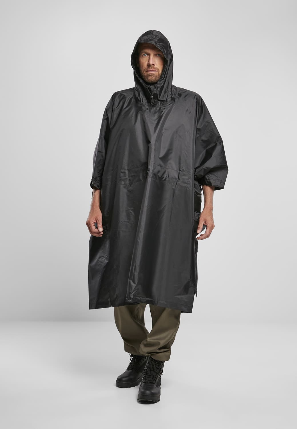 BD3169-00007-0050 Brandit Ripstop Poncho black one size