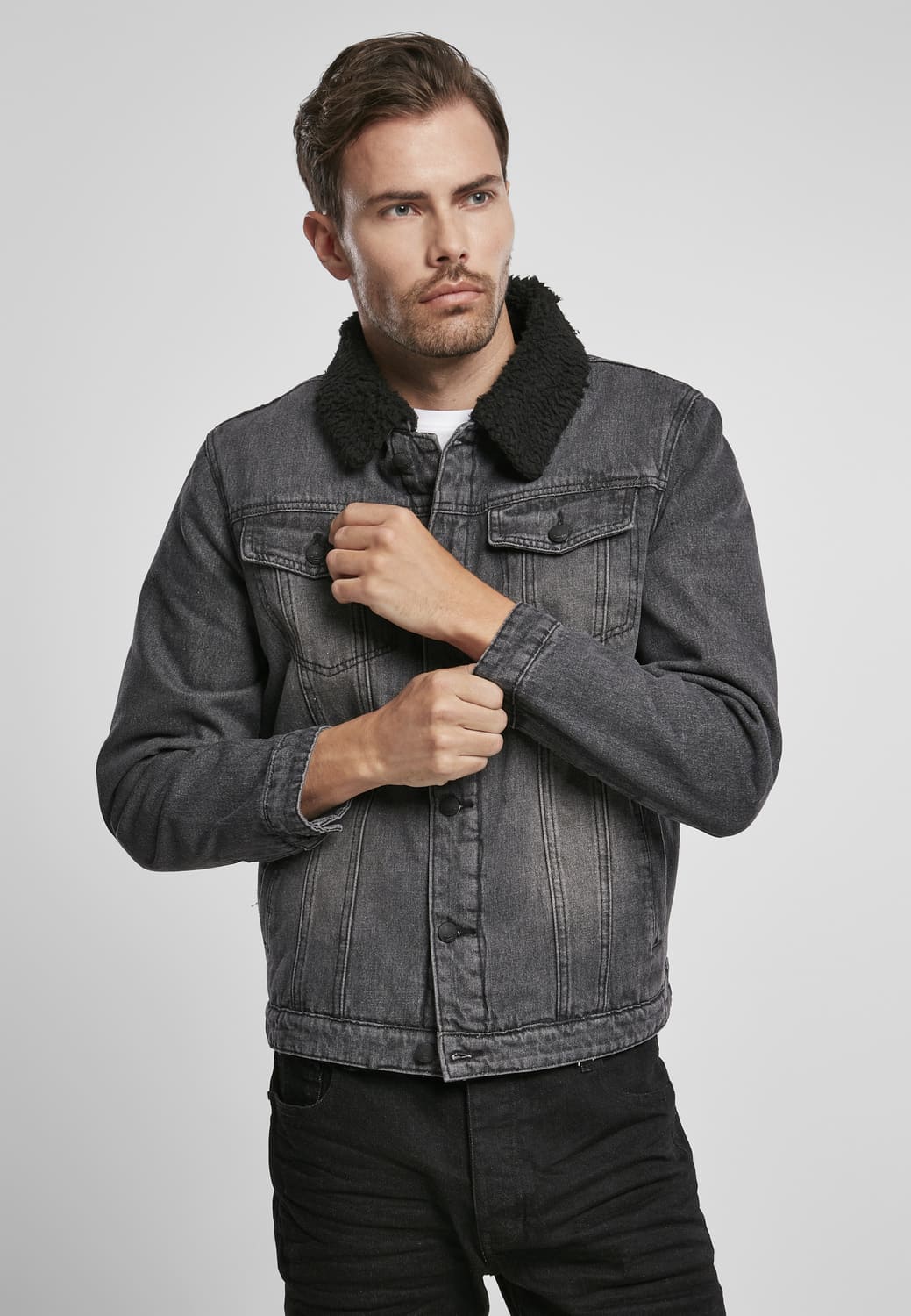 BD3171-00825-0060 Giacca denim Sherpa Brandit nero/nero XXL