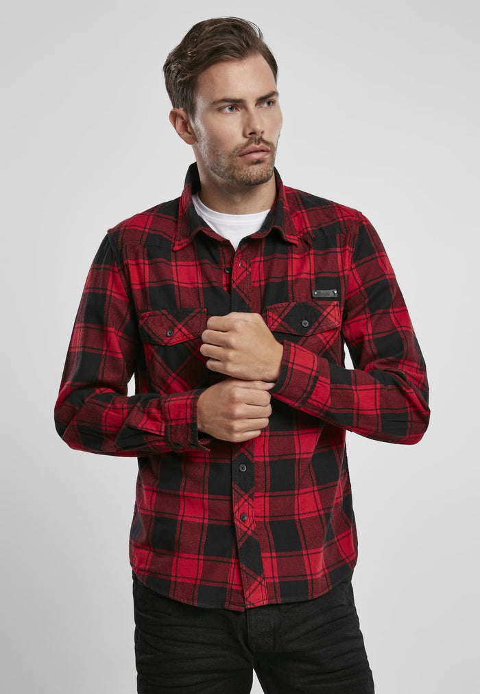 BD4002-00869-0231 Camicia a scacchi rosso/nero 7XL