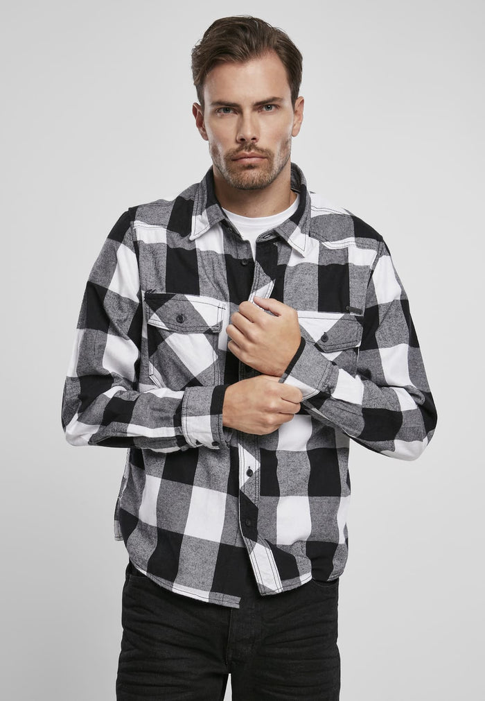 BD4002-01248-0231 Camicia a scacchi Brandit bianco/nero 7XL