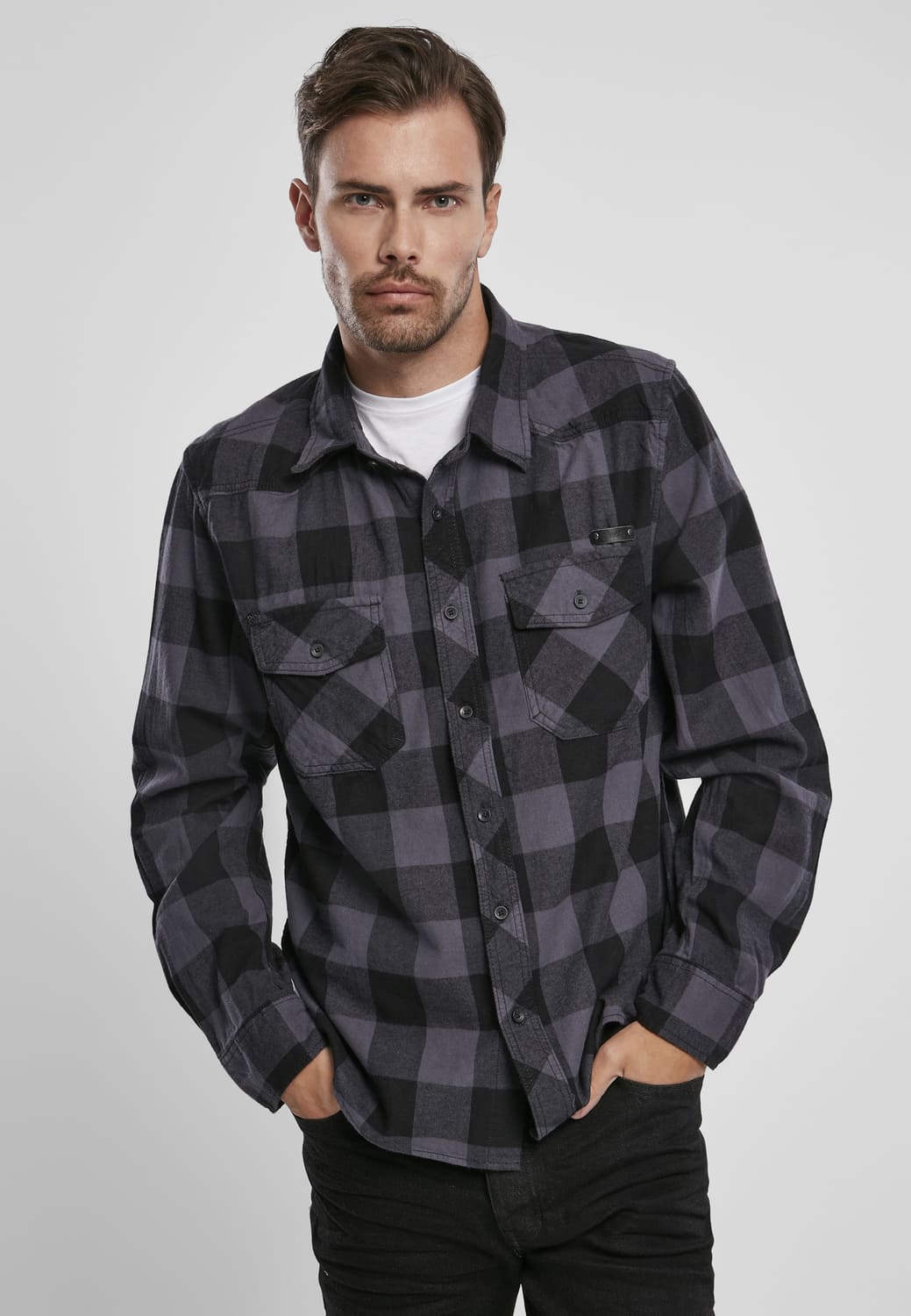 BD4002-01307-0231 Camicia a scacchi Brandit nero/charcoal 7XL