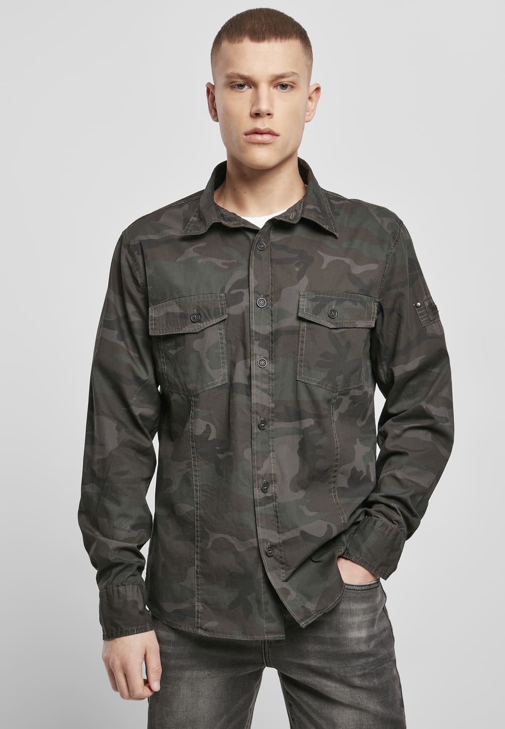 BD4005-00775-0060 Worker Shirt Slim Brandit olive camo XXL