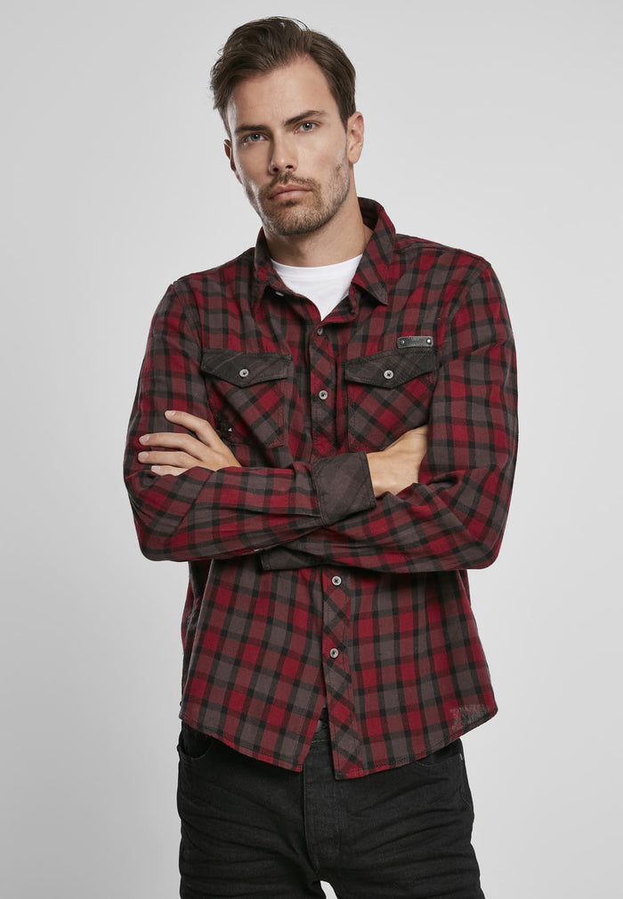 BD4016-02650-0060 Camicia a scacchi Duncan Brandit rosso/bruno XXL