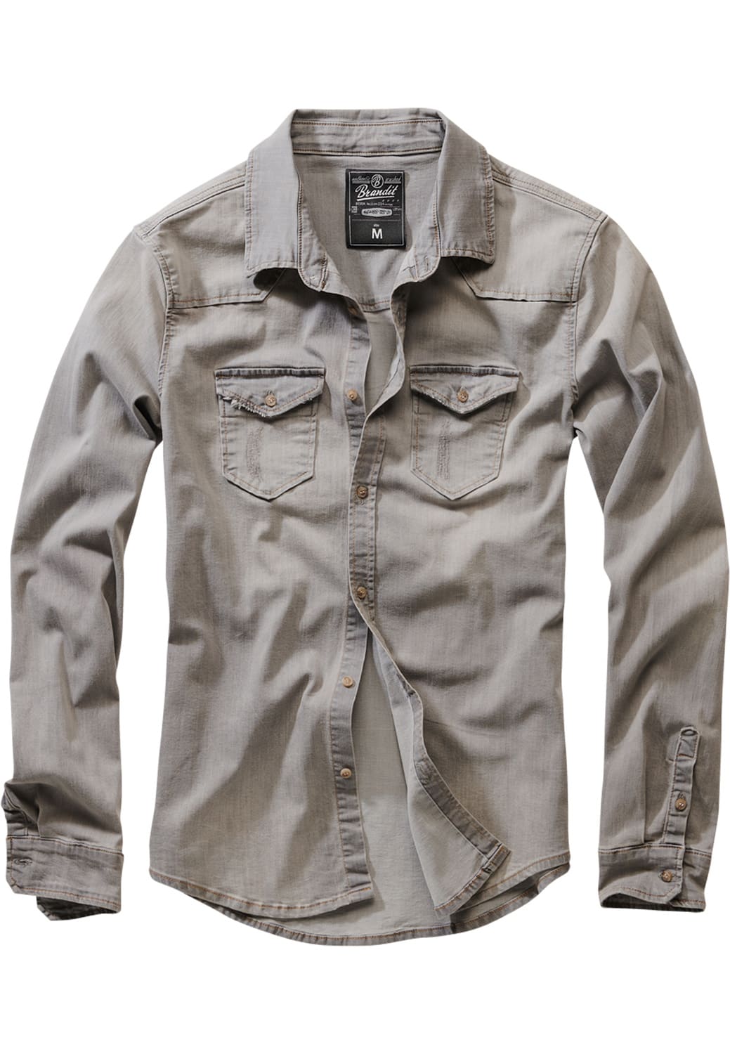 BD4020-00111-0060 Camicia denim Riley Brandit grigio XXL