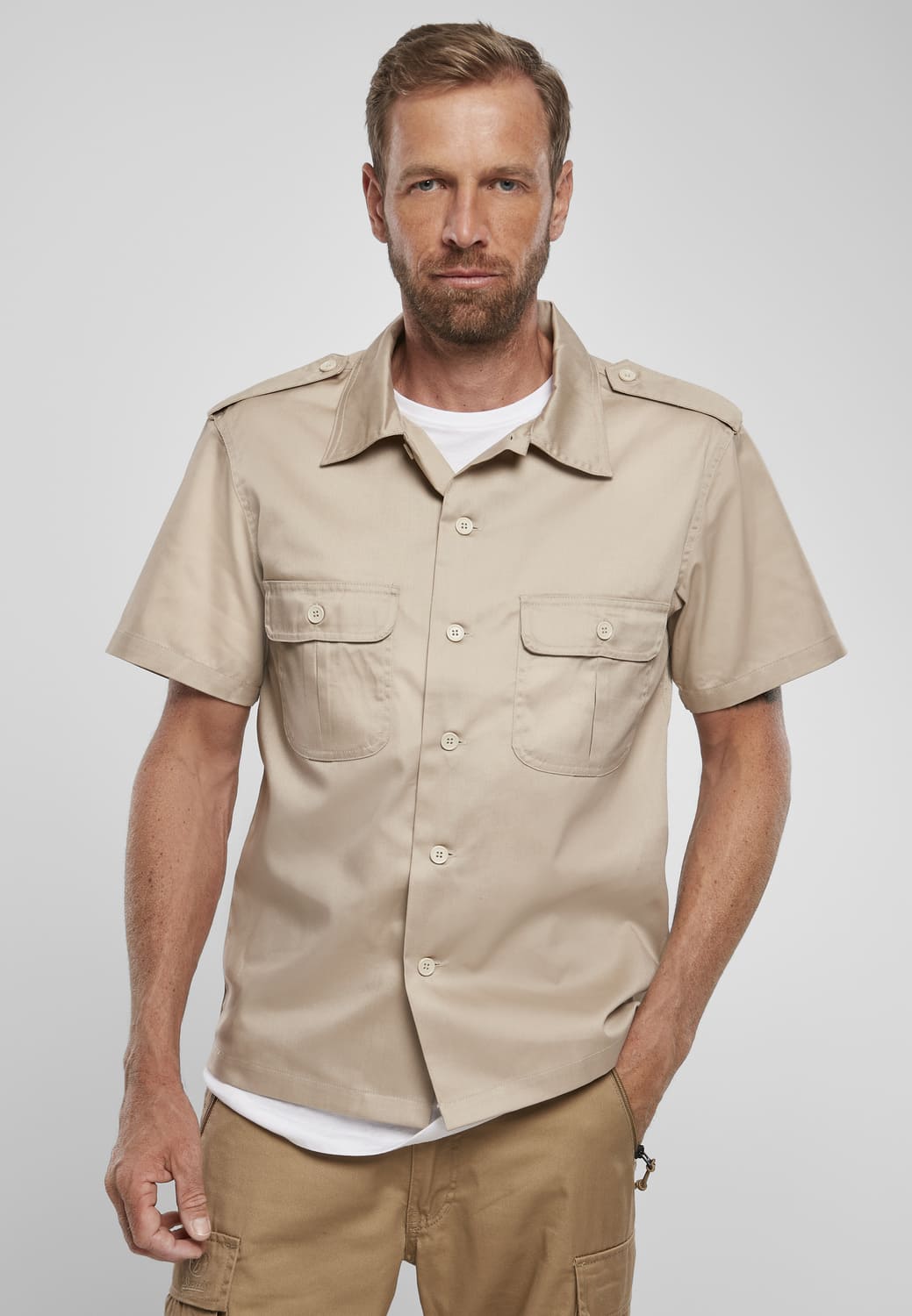 BD4101-00003-0231 Camicia manica corta US Brandit beige 7XL