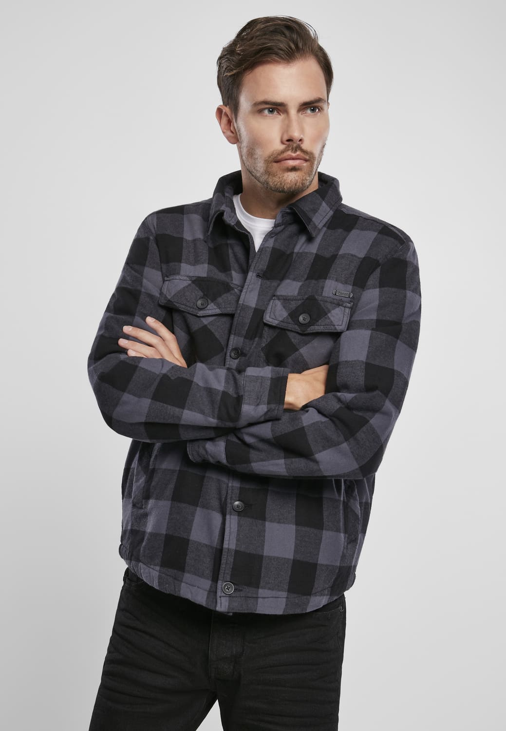BD9478-01198-0231 Giacca lumberjack Brandit nero/grigio 7XL