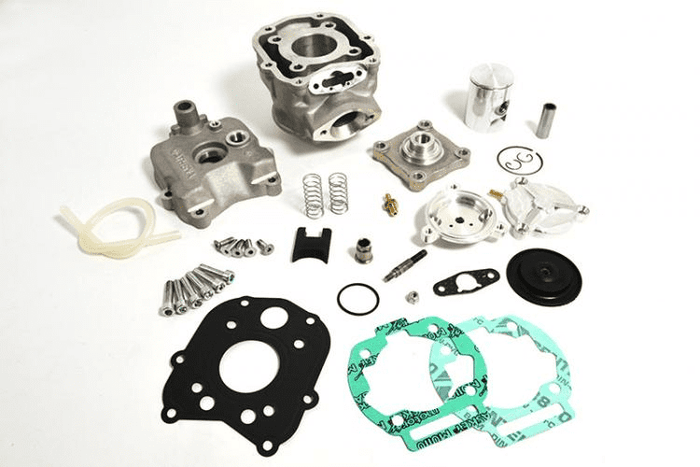 p400105100008 gruppo termico athena racing alluminio 39,88mm derbi moto 50cc motore piaggio con valvola parzializzatrice scarico