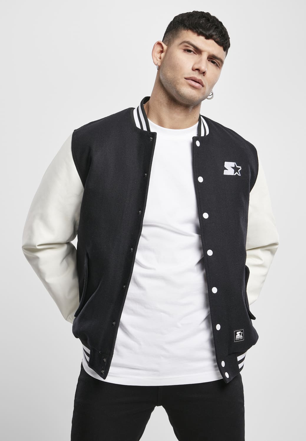ST054-00826-0060 Giacca college Starter nero/bianco XXL