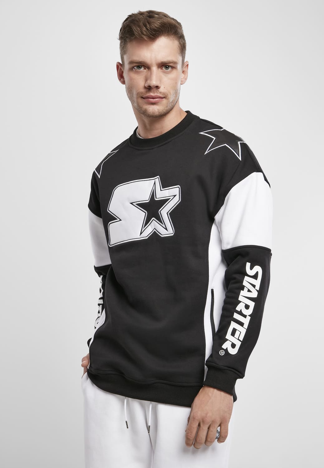 ST103-00826-0060 Racing Starter Crewneck Sweater Black/White XXL