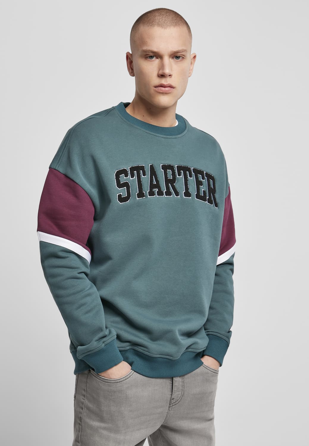 ST129-03074-0060 Maglione girocollo Throwback Starter alzavola/viola scuro XXL