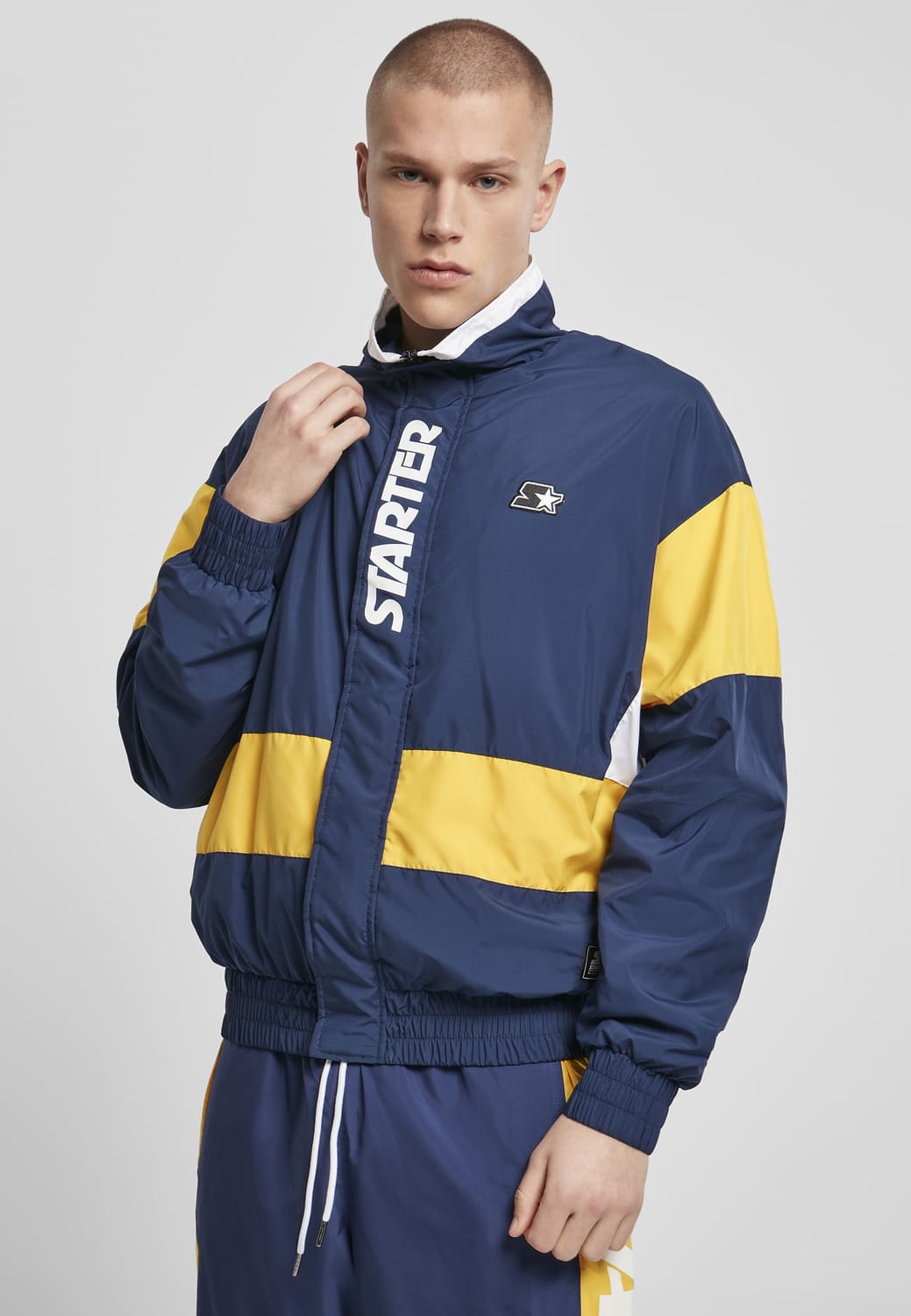 ST151-03094-0058 Retro Starter Track Jacket Dark Blue/California Yellow XS