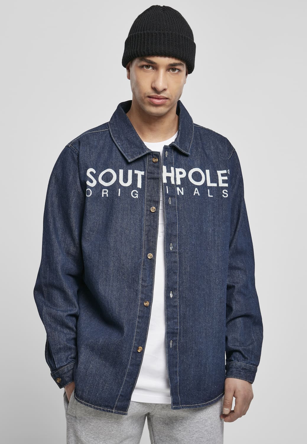 SP127-01896-0060 Southpole raw indigo XXL denim shirt