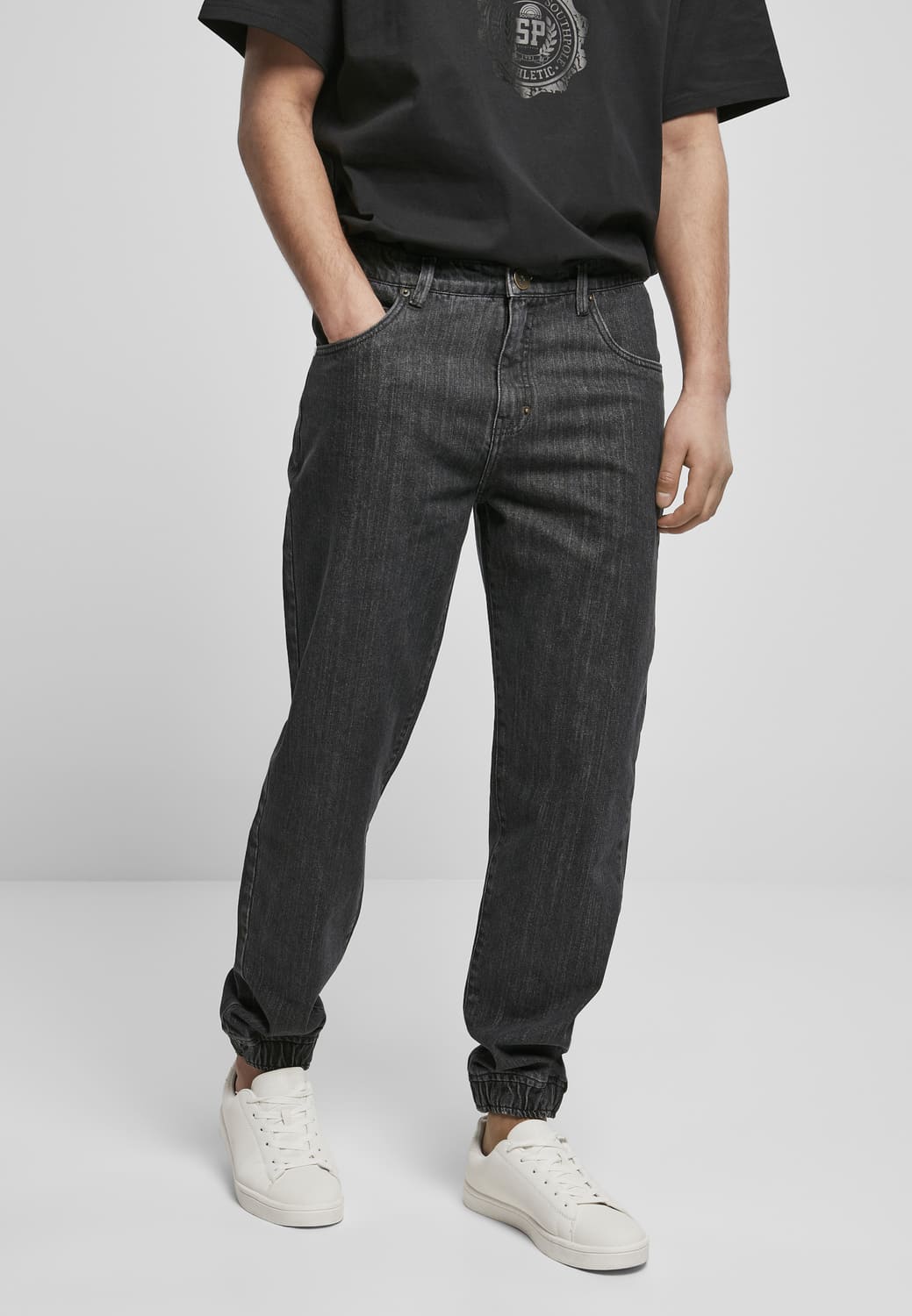 SP130-03054-0012 Pantaloni sportivi denim Southpole nero acid washed 36