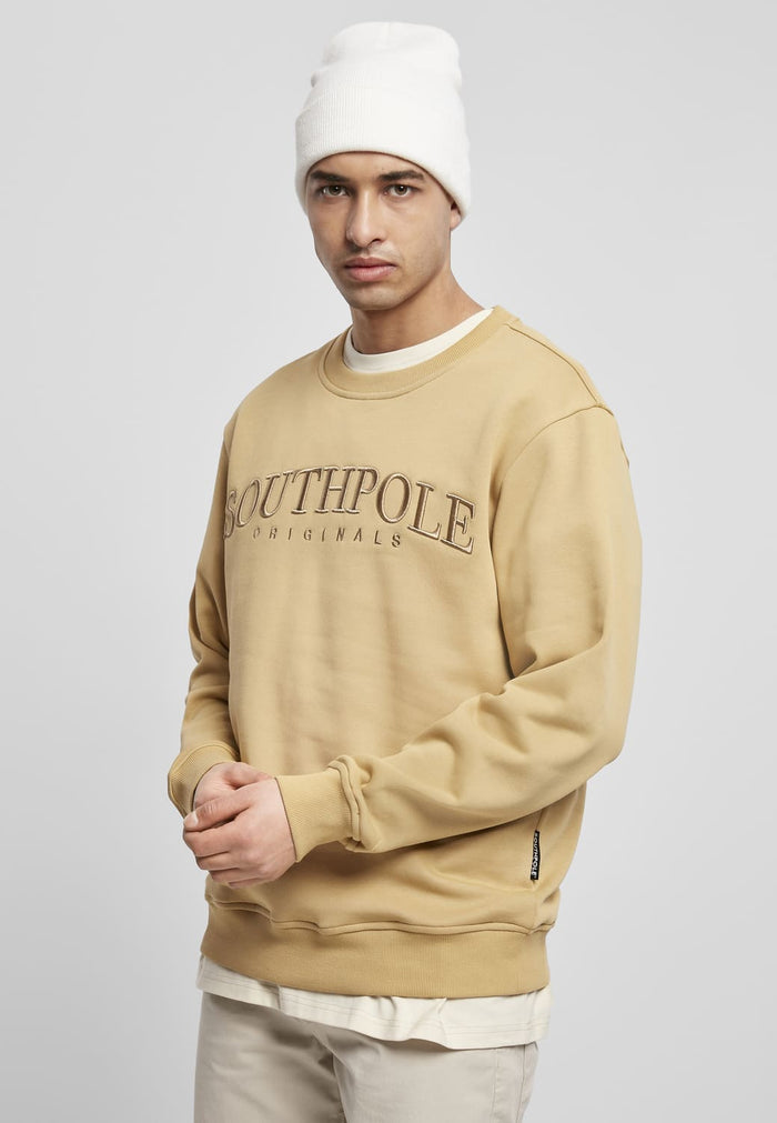 SP141-03060-0060 Maglione girocollo Script 3D Embroidery Southpole desert sand XXL