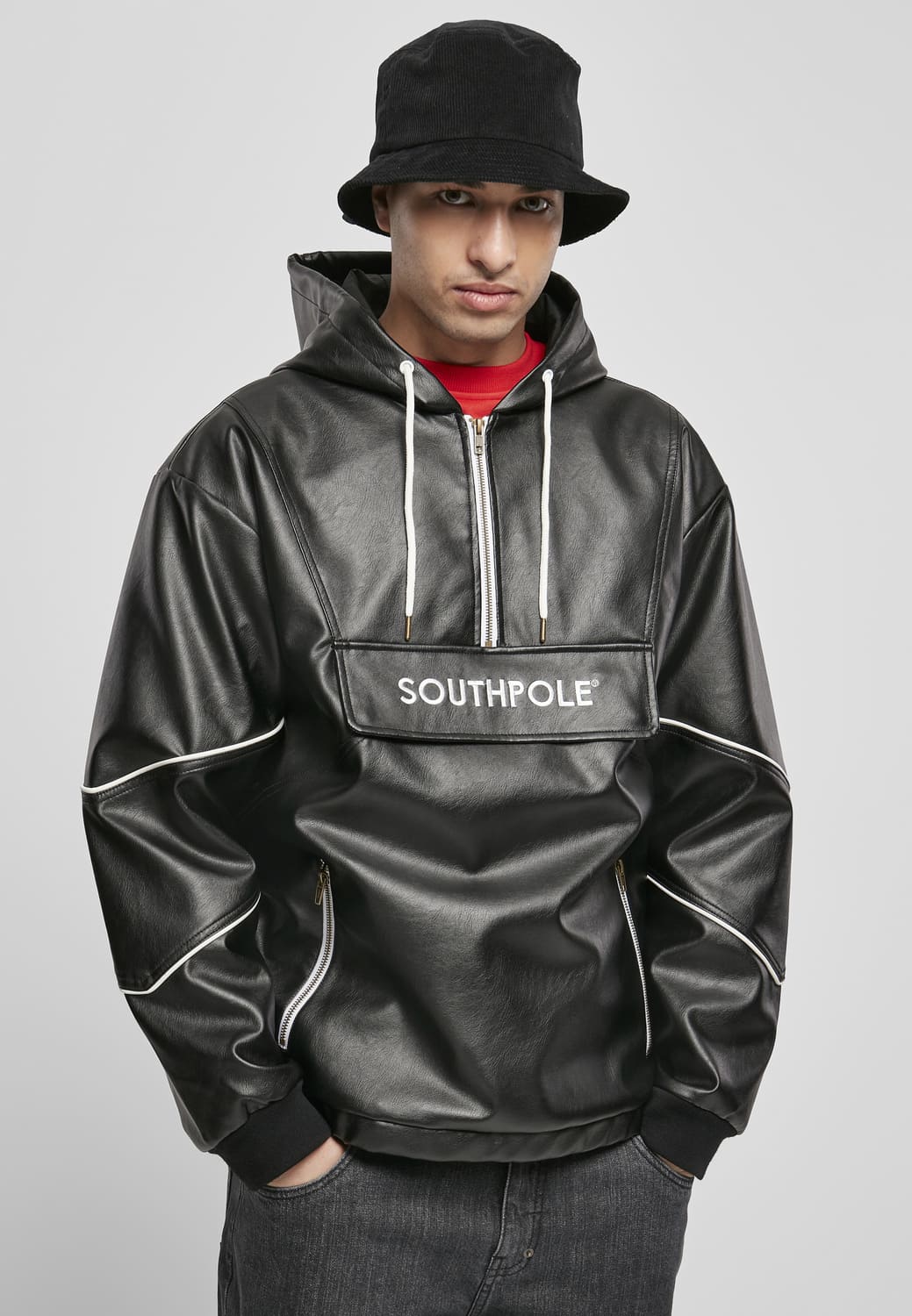 SP153-00007-0060 Giacca a vento Imitation Leather Southpole nero XXL