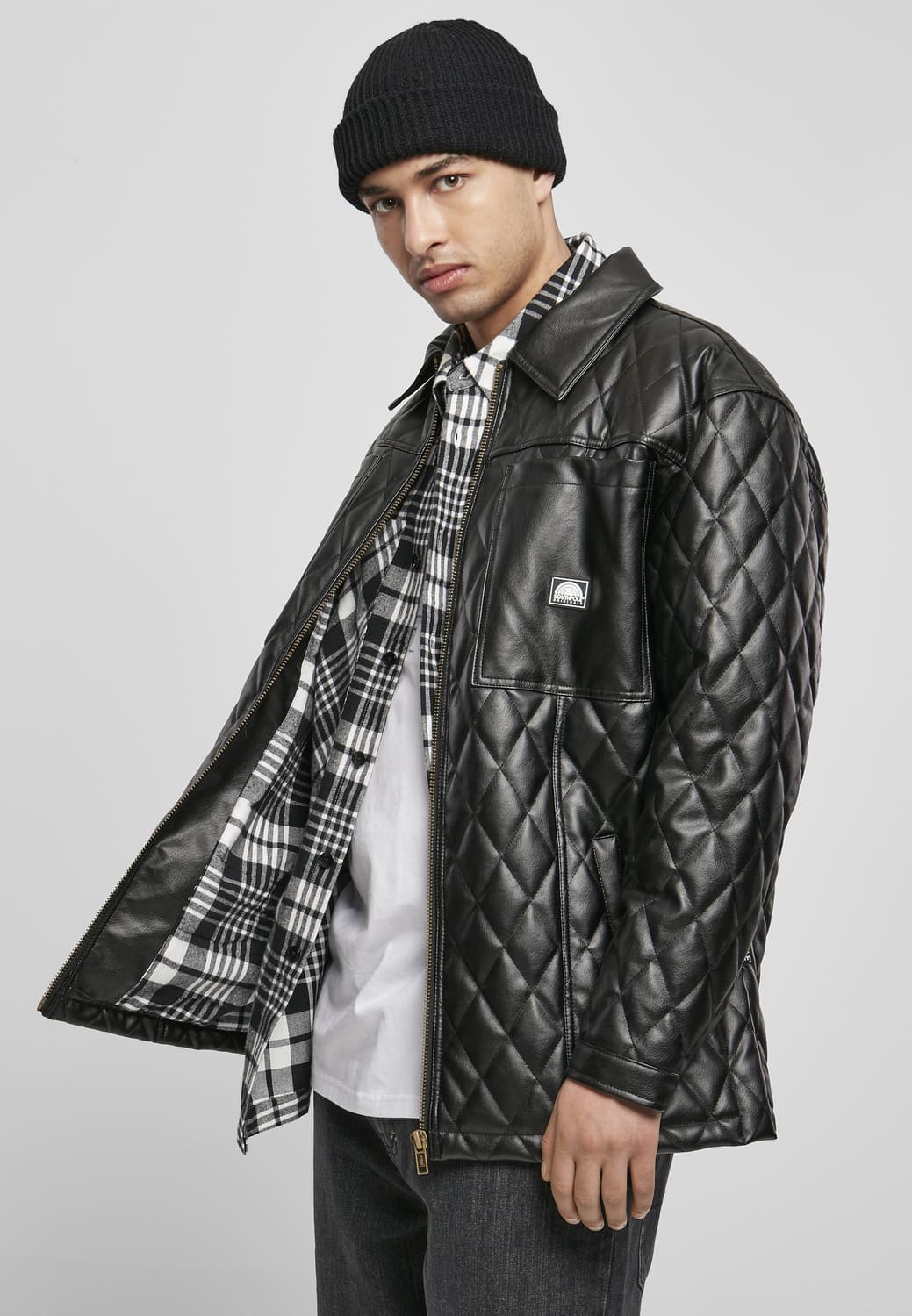 SP161-00007-0060 Giacca a camicia Imitation Leather Southpole nero XXL