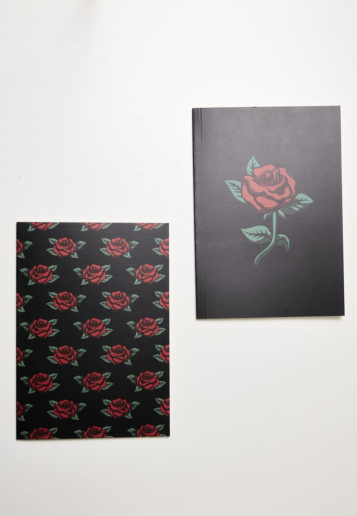MT2145-02374-0050 Taccuino Roses 2-pack nero/rosso