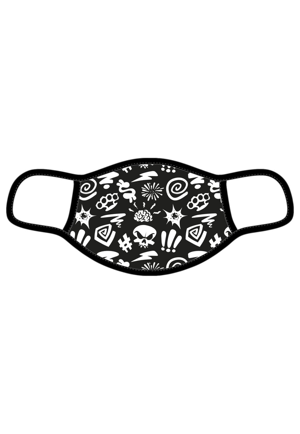 MT2169-00826-0050 Maschera teschio Explosion nero/bianco
