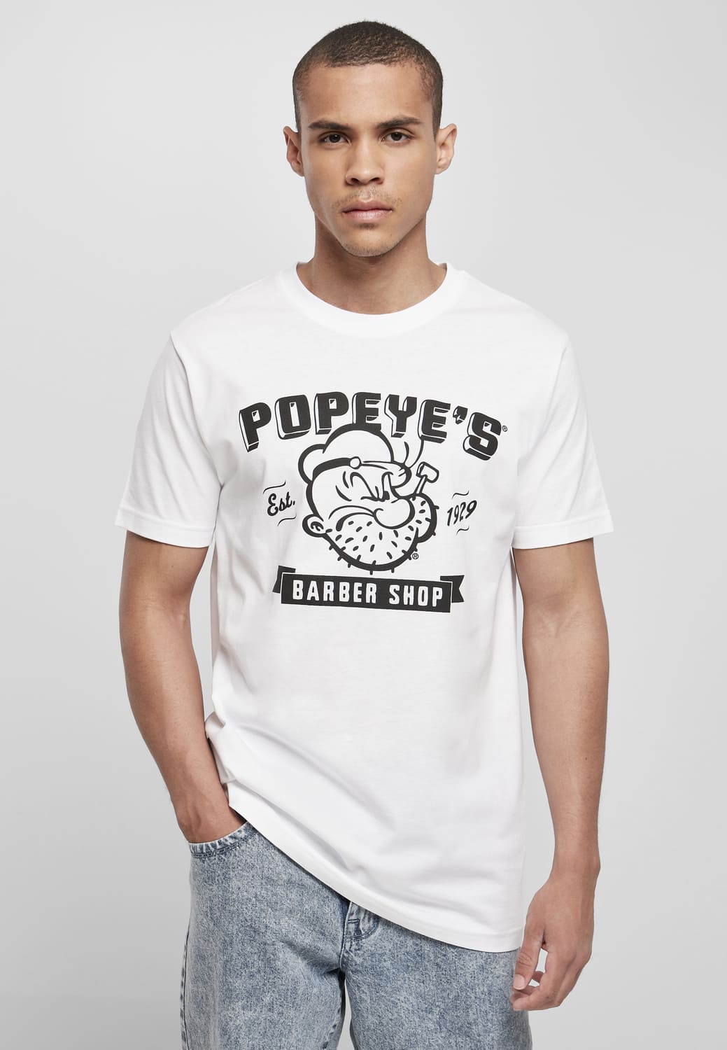 MC179-00220-0060 T-shirt Popeye Barber Shop bianco XXL