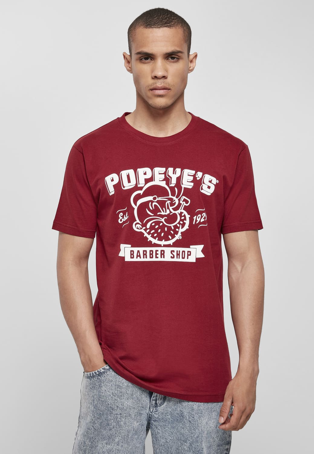 MC179-00606-0060 T-shirt Popeye Barber Shop bordeaux XXL