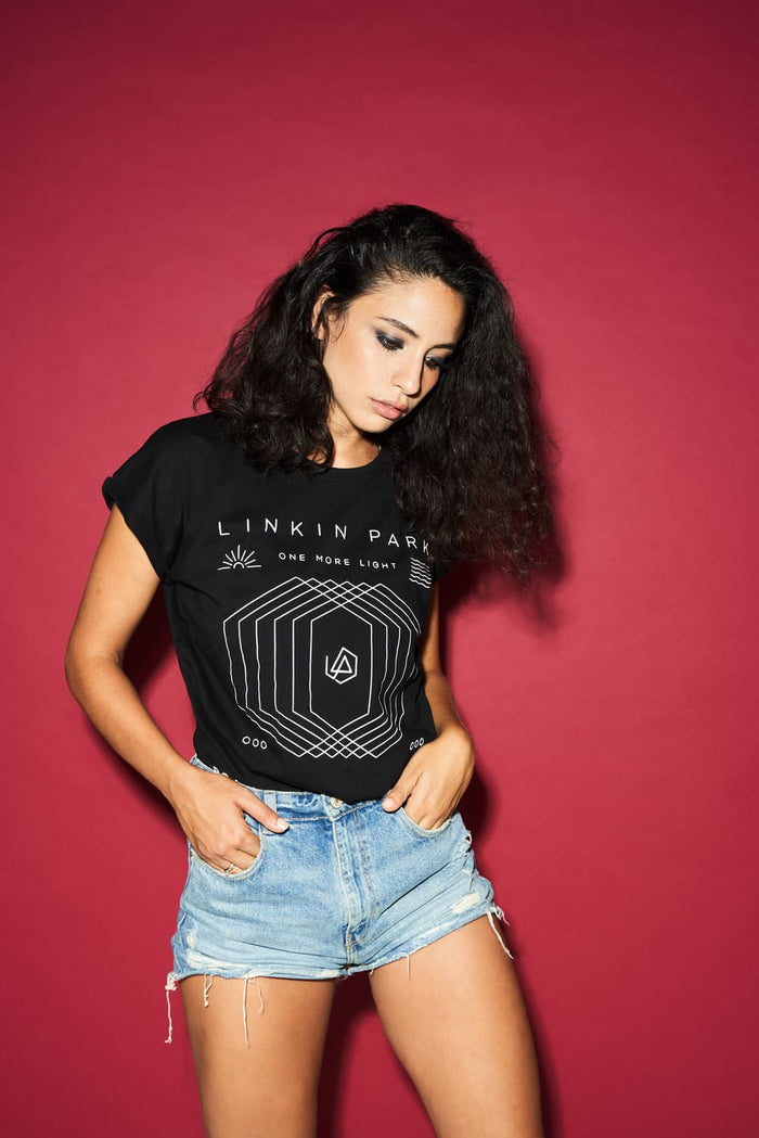 MC264-00757-0058 T-shirt Linkin Park OML Fit donna nero/oliva XS
