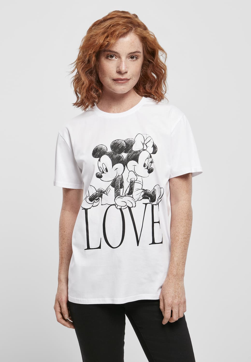 MC584-00220-0058 T-shirt Minnie Loves Mickey donna bianco XS