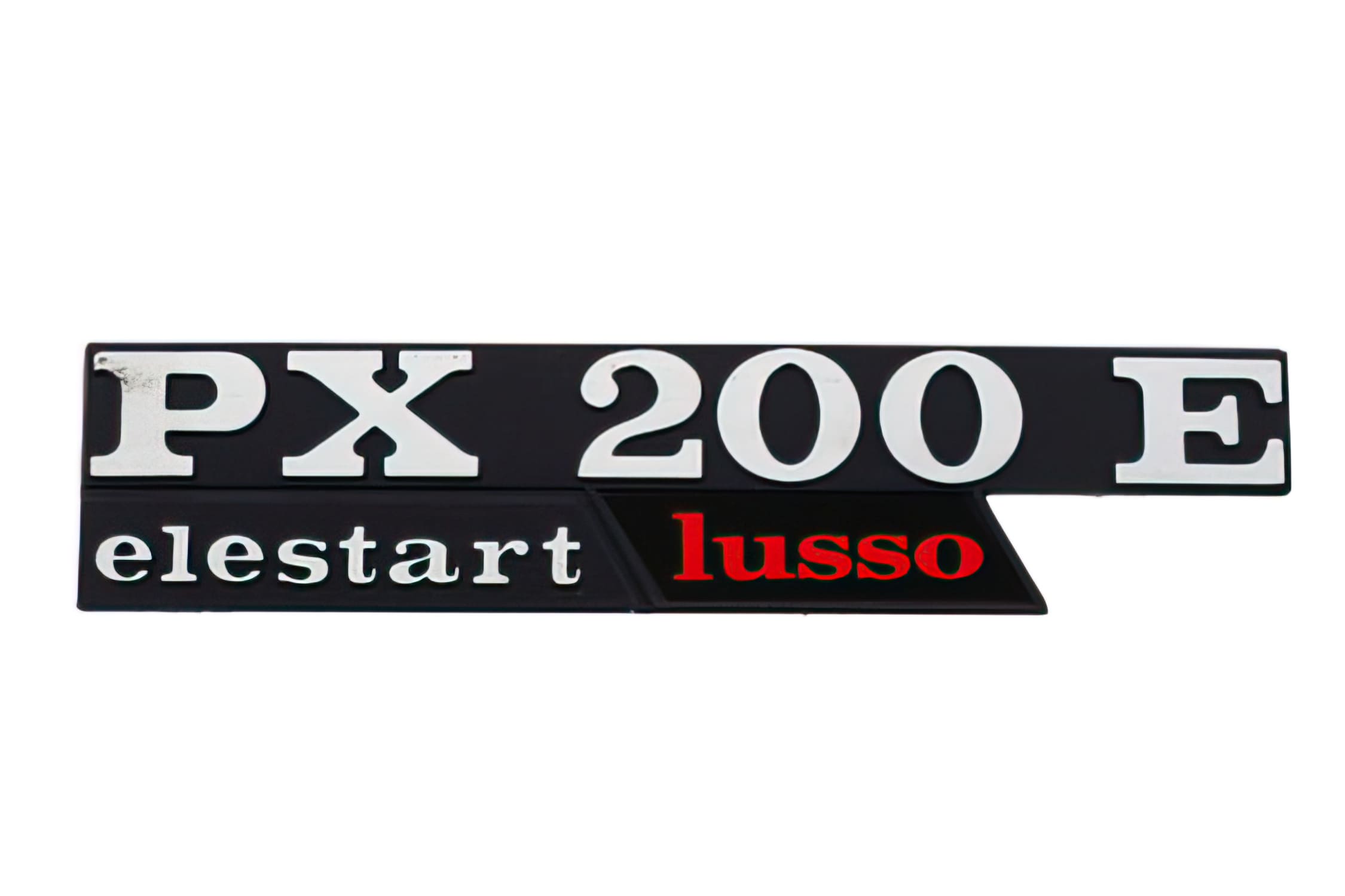 R142721160 Targhetta Vespa PX 200 E Lusso nero/cromato/rosso, COD: R142721160